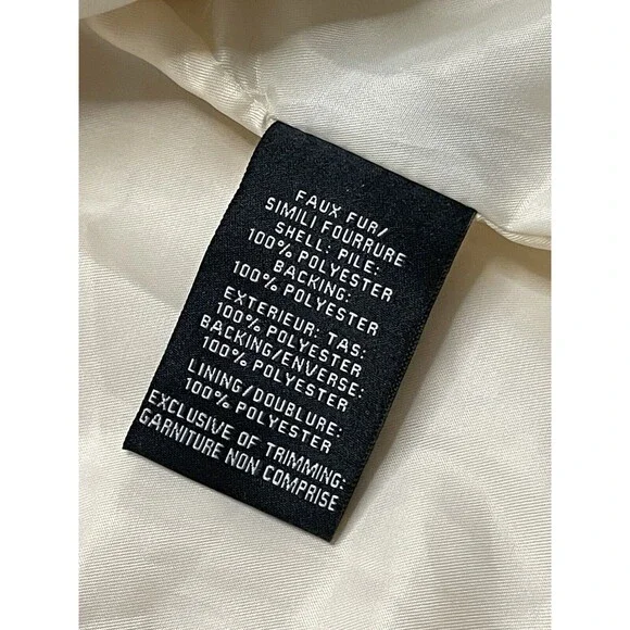 7 For All Mankind Womens Large Sherpa Teddy Shacket Oversized Cream Soft Preppy - Picture 11 of 13